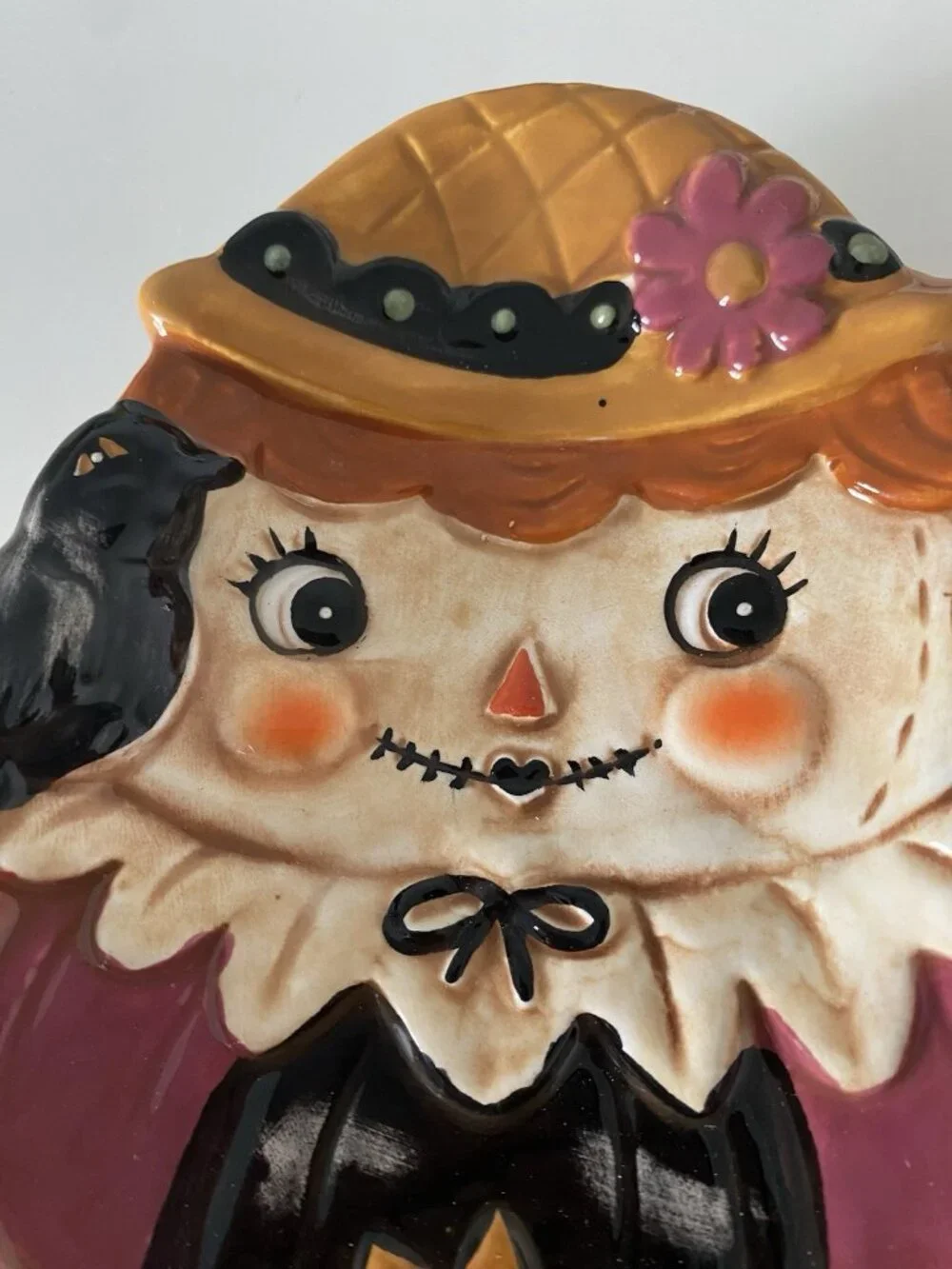 Johanna Parker Design Mrs. Scarecrow (Girl) Ceramic Spoon Rest Autumn Fall NEW
